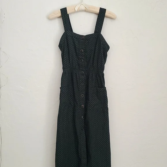 Urban Outfitters Green Pattern Corduroy Midi Dress XS - Picture 5 of 10